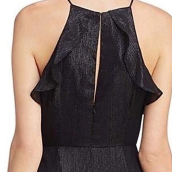 ASTR Black Arielle full length asymmetrical dress shimmer M NWT - Picture 5 of 9